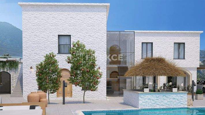 Traditional Stone Arch Villa with Sea View in Lapta