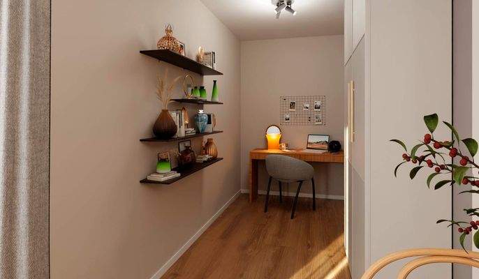 Gemütlicher Arbeitsbereich