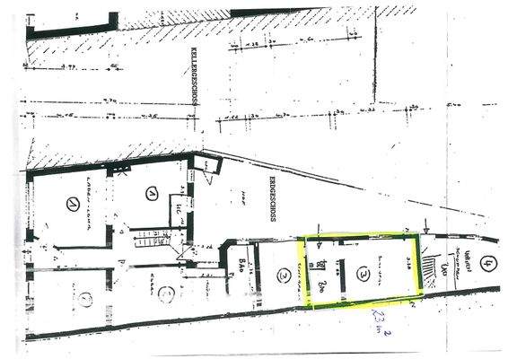 Grundriss - 1 Wohn-Schlafraum, Küchenecke, Duschbad
