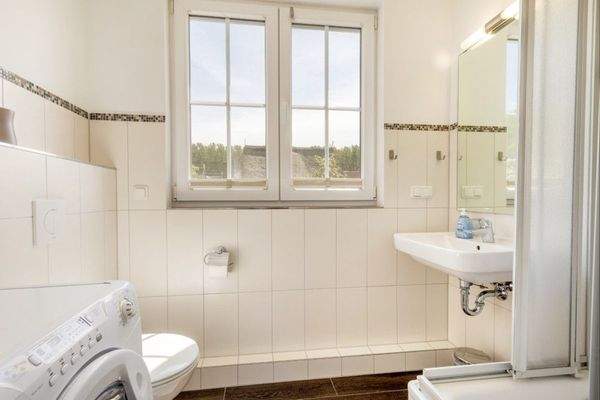 DG: helles Treppenhaus und Duschbad ohne Schrägen 