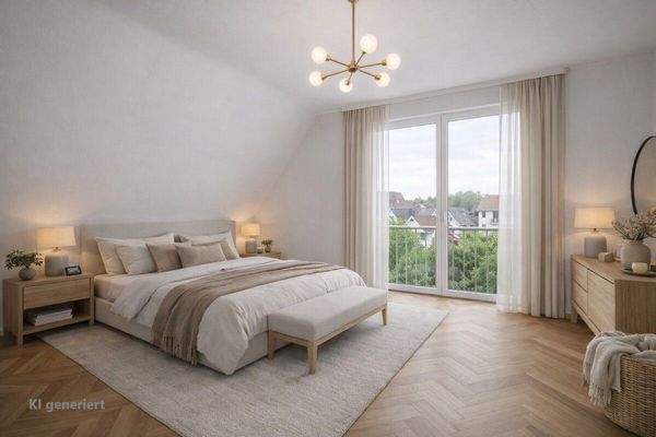 Schlafzimmer Eltern KI geniert