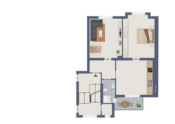 Whg. 4 (Vermietet und leicht renovierungsbedürftig)