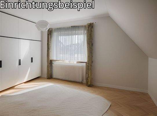 Einfamilienhaus, Schlafzimmer im Obergeschoss, mit KI erstellt