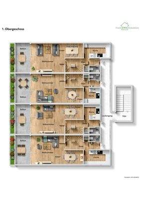 Grundriss 1. OG immoG low, Wohn- und Geschäftshaus zum Kauf in Düsseldorf Garath, Frank Ewe Immobilienmakler Düsseldorf Hassels