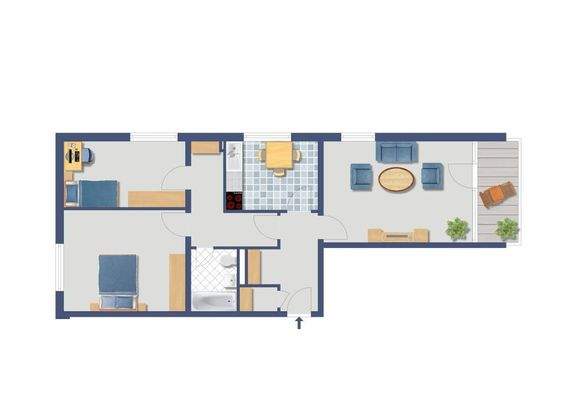 Grundriss - 3 ZW - 80 m²