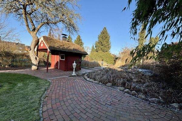 Gartenteich im Winter