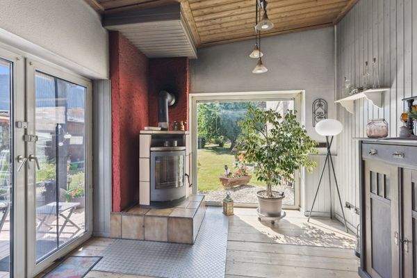 Wohnbereich mit Kaminofen