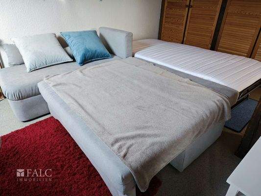 Schlafsofa mit Zustellbett (rechts) für 2 Personen