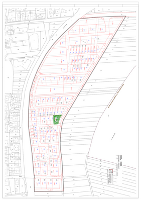 Bauplatzplan - Unser Bauplatz ist grün markiert.