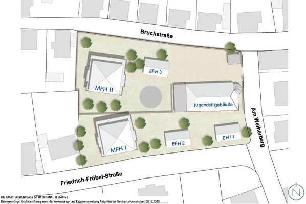 1. Lageplan mit Neubau - Wohnpark am Weiherberg, Hochspeyer