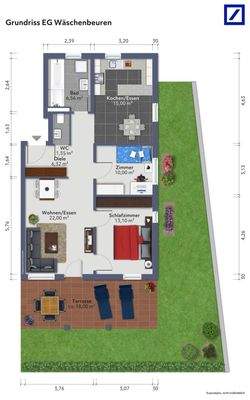 Grundriss bem. EG ETW Wäschenbeuren