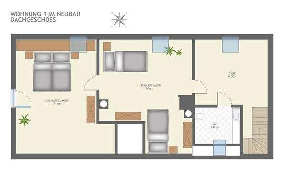 GRUNDRISS WOHNUNG 1 DG!