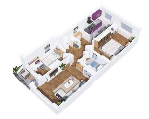 Wohnungsgrundriss visualisiert