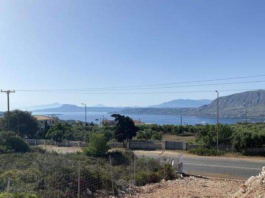 Kreta, Korakies: Grundstück mit Baugenehmigung und offenem Meerblick zu verkaufen