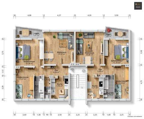 Grundriss einer Etage