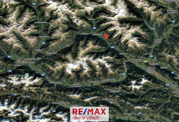 Lage zwischen Lienz und Spittal