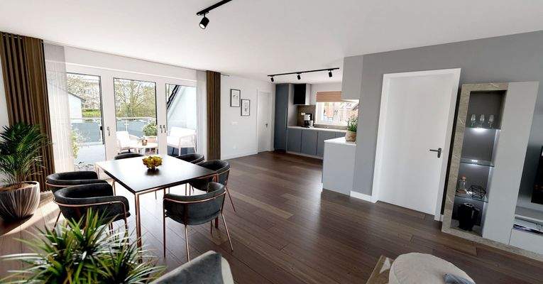 Wohn-Essbereich visualisiert