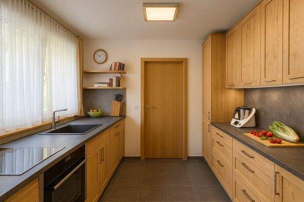 6) ... so könnte eine neue Küche aussehen. KI-Animation.