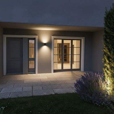 Gartengeschoss bei Nacht