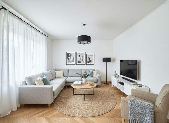 Wohnzimmer - KI eingerichtet