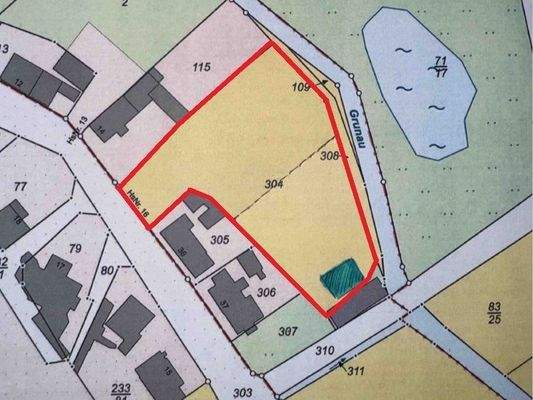 Flurkarte mit umrandeten GST