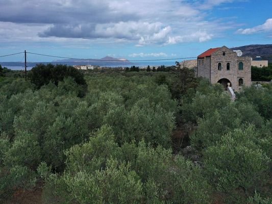 Kreta, Litsarda: Grundstück mit Meerblick und Baugenehmigung zu verkaufen