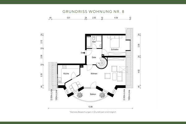 Grundriss Wohnung Nr. 8