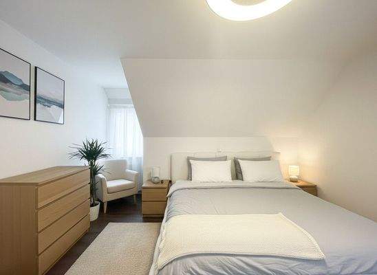 OG Schlafzimmer mit Einrichtungsbeispiel