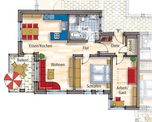 Grundrissplan Wohnung 4