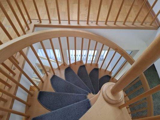 Holzspindeltreppe von oben
