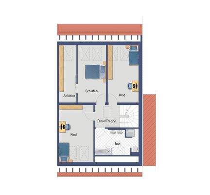 Grundriss Dachgeschoss rechts (Nicht maßstabsgetre