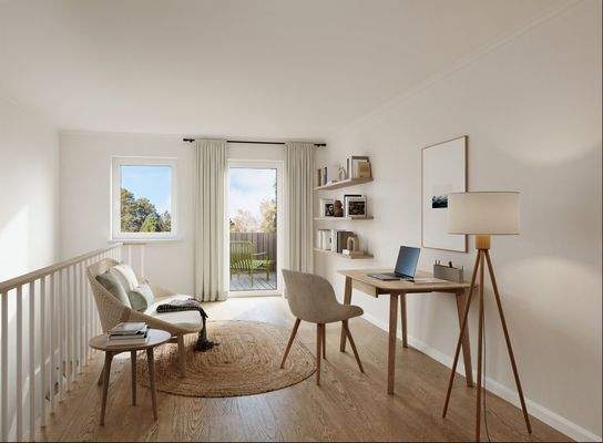 vielseitig nutzbar - die Galerie verbindet Schlafzimmer und Dachterrasse 