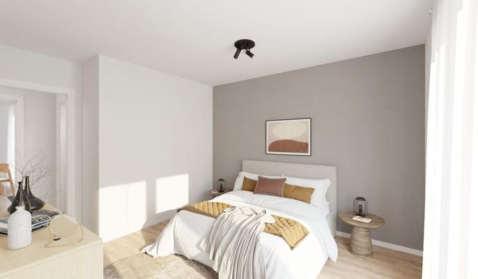 Helles und komfortables Schlafzimmer