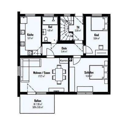 Grundriss EG & OG baugleich