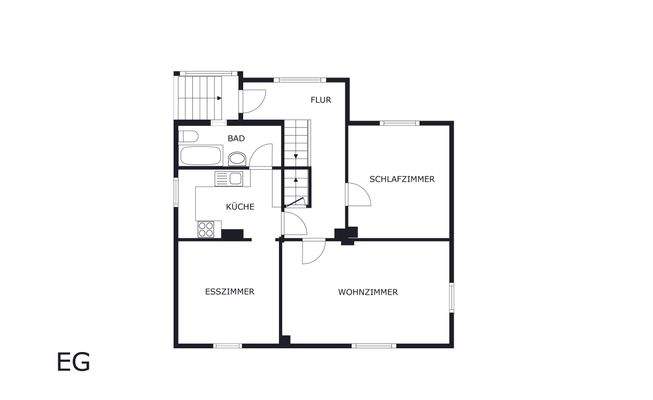 EG schematischer Grundriss - nicht maßstäblich