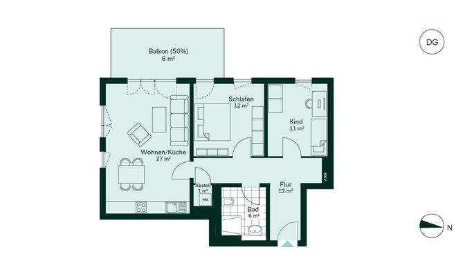 Komfortabler Grundriss