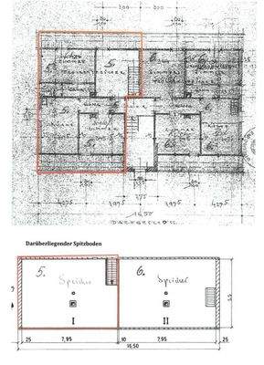 Grundriss Wohnung Nr. 5 nebst Spitzboden (aus Verkehrswertgutachten)