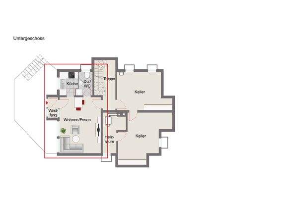 Untergeschoss-Einliegerwohnung