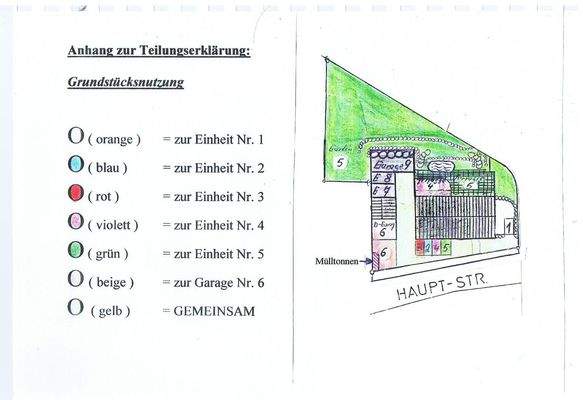 Anhang zur Teilungserklärung