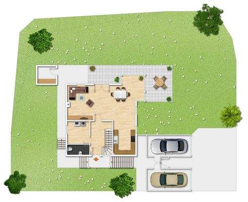 Grundriss EG (nicht maßstabsgetreu - kann vom Original abweichen)