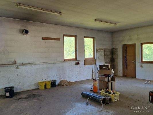 Gerätehalle Innenansicht