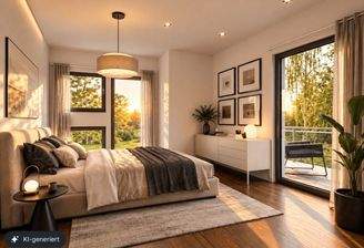 Schlafzimmer mit Natur-Ausblick