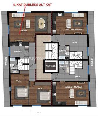 Flats with Underfloor Heating in Muratpaşa, Antalya
