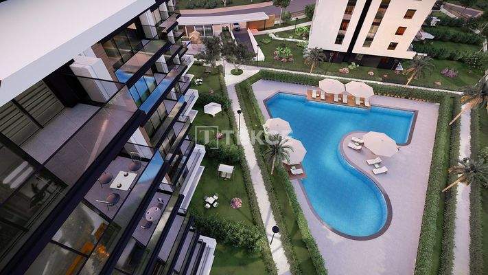 Flats with En-suite Bathrooms in a Project in Kepez Antalya