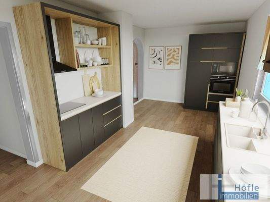 Küche Altbau - virtuell möbliert