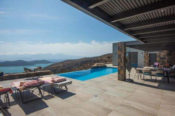 Kreta, Plaka Elounda: Wunderschöne Villa mit atemberaubendem Blick auf die Insel Spinalonga