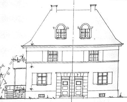 historische Ansicht des gesamten Doppelhauses