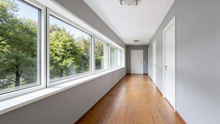 Visualisierung: Flur im OG, nach der Sanierung