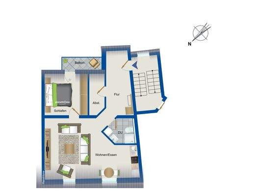 Grundriss Wohnung DG links