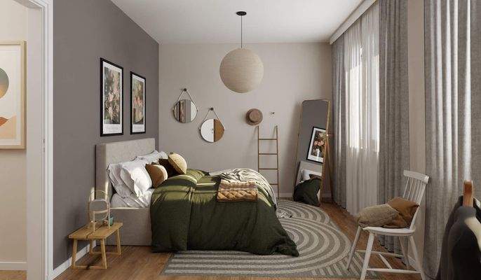 Helles und komfortables Schlafzimmer